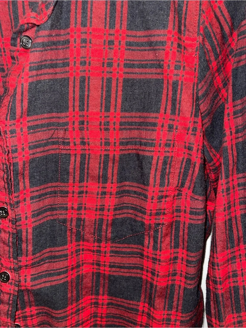 Women’s J.Crew Red Black Plaid Flannel Button Up Shirt Medium